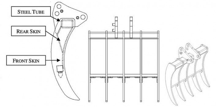 Root & Brush Rake for Excavator - Compare Models | Kenco