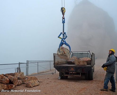 Crazy Horse in the Fog Using the Rocklift