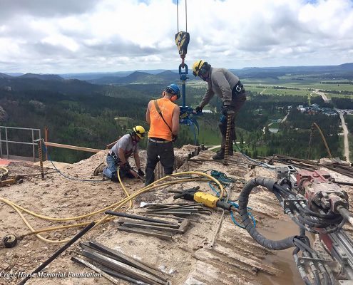 Kenco Rocklift Removing Stone from Crazy Horse Memorial