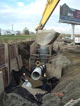 Allied Construction depths were from 6 to 20 feet deep, with poor ground conditions and high ground water levels