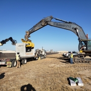 Removing culvert from trailer