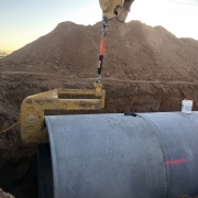 Concrete Pipe Being Set