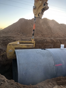 Concrete Pipe Being Set