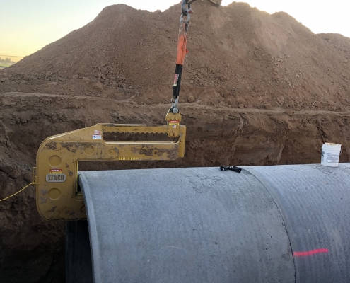 Concrete Pipe Being Set