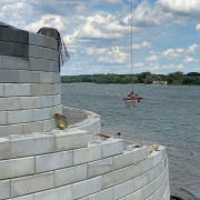 building wall near water