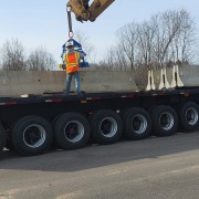 J&N Company unloads jersey wall from truck