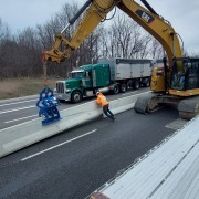 positioning jersey wall on roadway