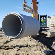 front shot of concrete pipe