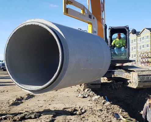 front shot of concrete pipe