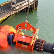 pipe lift dredge work in water