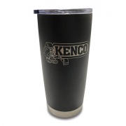 black insulated metal tumbler with Kenoc logo and lid