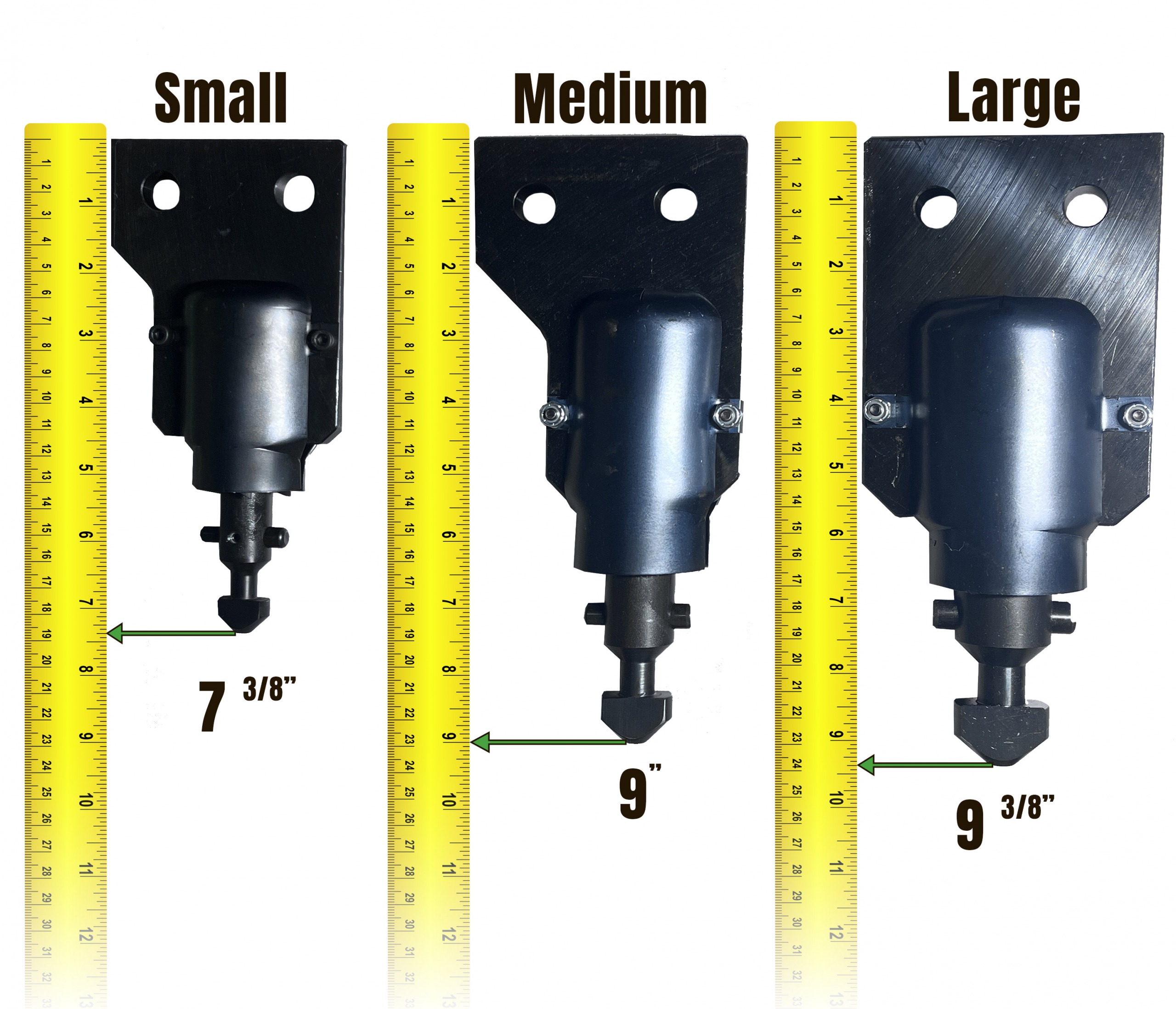 kenco actuator side by side size comparison with tape measure