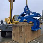 safest way to move waste blocks with an excavator