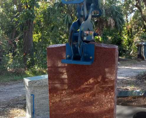 how to unload a monument or headstone from delivery pallet