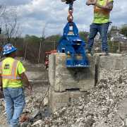 Mele Construction using Kenco bin block lifting tool