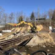 side angle of kenco jib boom installed on excavator